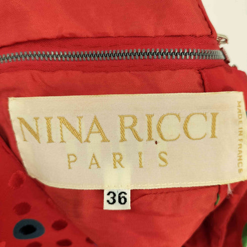 ニナリッチ NINA RICCI ドット フリルデザイン ワンピース レディース 36