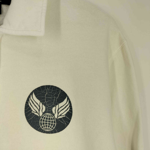 ダブルアールエルラルフローレン RRL RALPH LAUREN 復刻 1ツ星 黒タグ MILITALY HALFZIP SWEAT ウィング ボール クラック プリント ハーフジップスウェット メンズ import:S