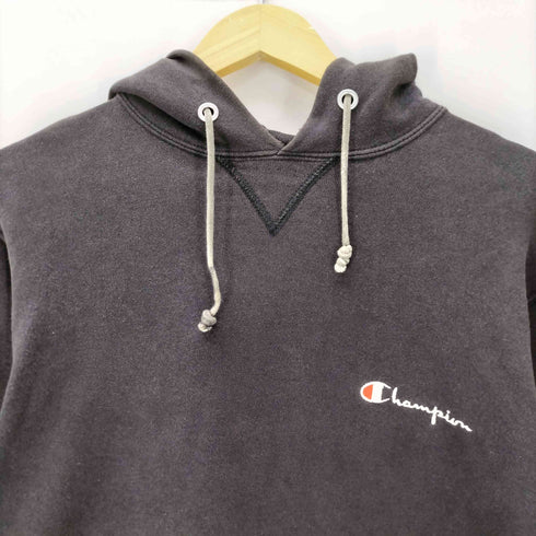 チャンピオン Champion 90S USA製 スクリプトロゴ 刺繍タグ 袖目つき Vガゼット フーディー パーカー メンズ import:L