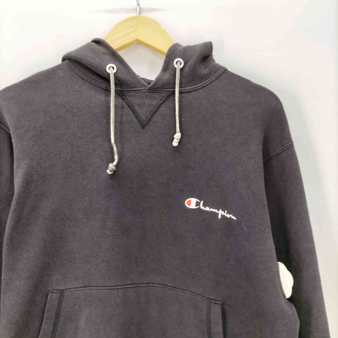 チャンピオン Champion 90S USA製 スクリプトロゴ 刺繍タグ 袖目つき Vガゼット フーディー パーカー メンズ import:L
