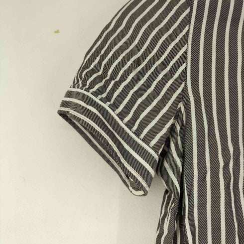 バーバリーブルーレーベル BURBERRY BLUE LABEL ワンポイント刺繍 ストライプ S/S シャツ レディース 36