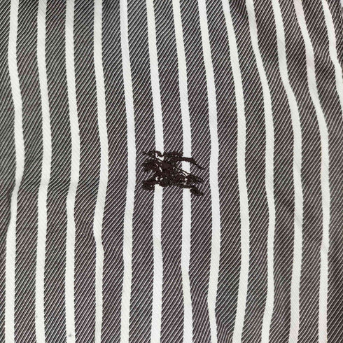 バーバリーブルーレーベル BURBERRY BLUE LABEL ワンポイント刺繍 ストライプ S/S シャツ レディース 36
