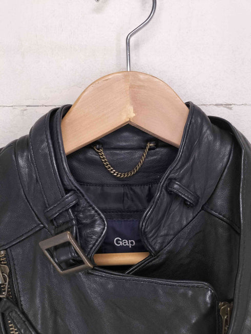 ギャップ Gap リアルレザーダブルライダースジャケット レディース XS