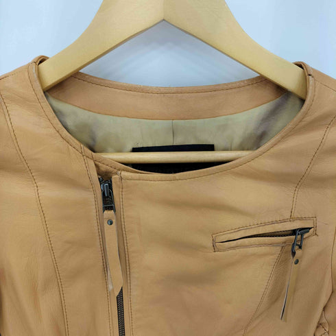 UNTITLED Lamb ダブル ノーカラー ラムレザージャケット レディース 1