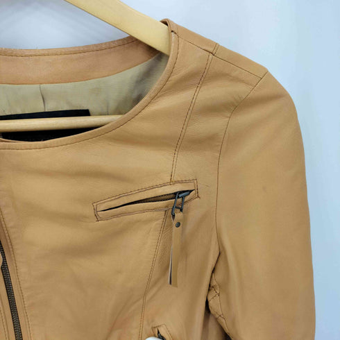 UNTITLED Lamb ダブル ノーカラー ラムレザージャケット レディース 1