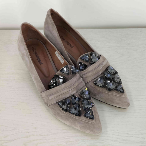 ジェフリーキャンベル Jeffrey Campbell ビジュー スウェード パンプス レディース JPN:38