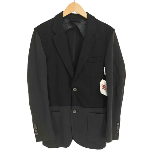 ランバン LANVIN 異素材切り替え 2Bテーラードジャケット メンズ UK:44