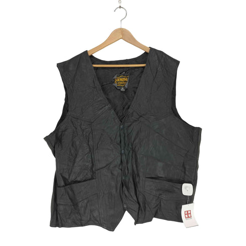 GENUINE LEATHER レザーベスト メンズ 58