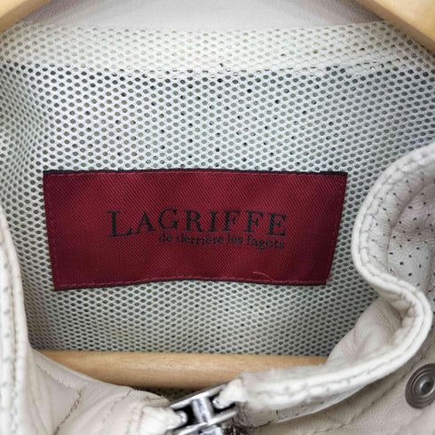 Lamb パンチングレザー シングルラムレザーライダース ジャケット レディース 38