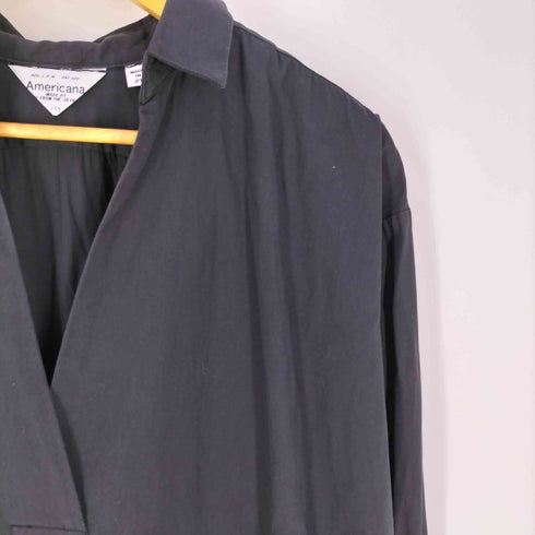 アメリカーナ Americana スキッパーシャツロングワンピース レディース