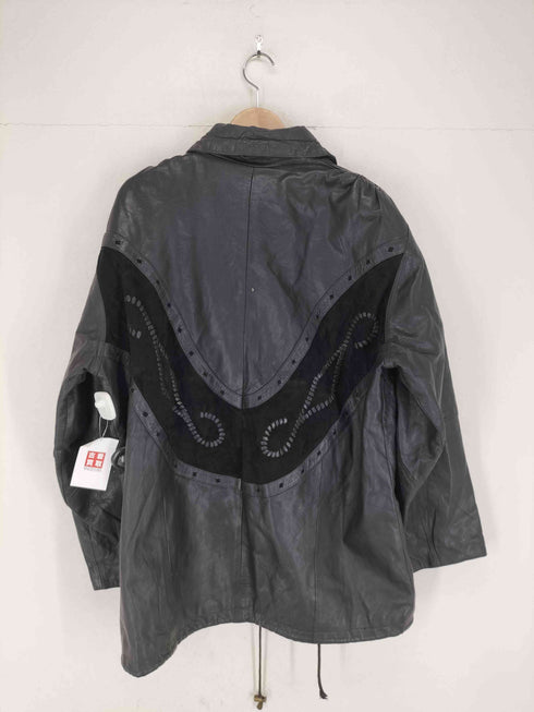 GENUINE LEATHER スエード切替デザインレザーコート レディース 22