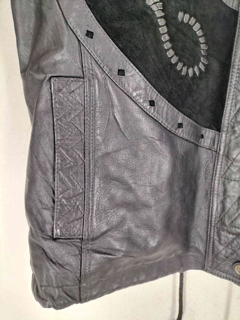 GENUINE LEATHER スエード切替デザインレザーコート レディース 22