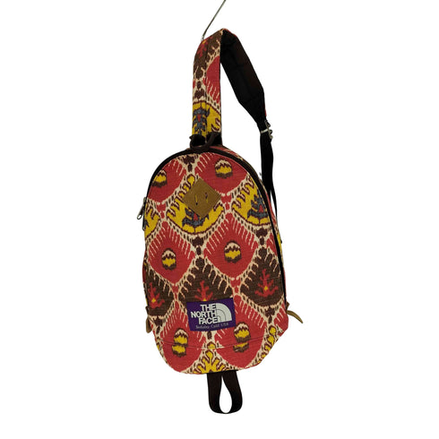 ノースフェイスパープルレーベル THE NORTH FACE PURPLE LABEL 総柄 民族柄 レザーパッチ 麻リネン混 キャンバス ワンショルダー バッグ メンズ