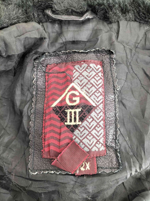 リアルレザーファー切替ショールカラーフーディーコート レディース 2X