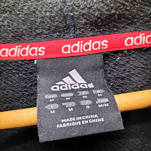 アディダス adidas 00S 万国旗タグ ショルダー パイピング ラグラン センター ロゴ プリント フーディー パーカー Y2K メンズ import:M