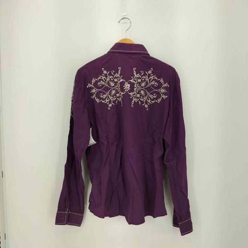 JOHNNY MAX ステッチデザイン 花柄刺繍 コットン L/S シャツ メンズ