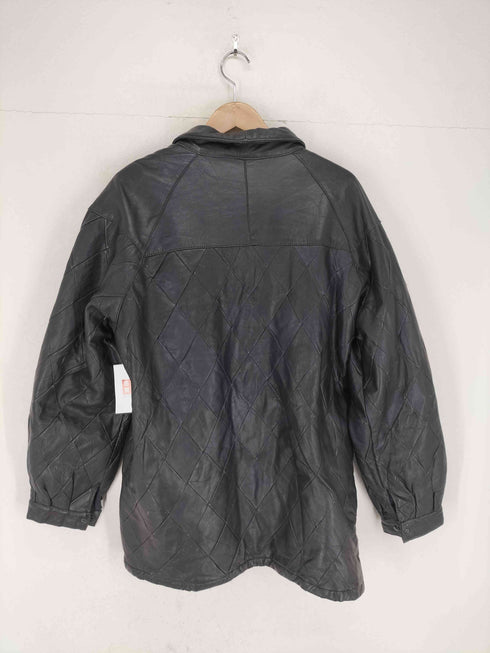 アーガイルジップレザージャケット メンズ