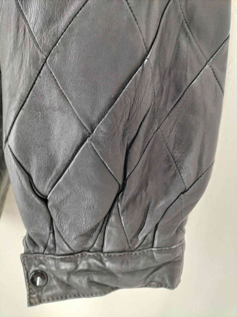 アーガイルジップレザージャケット メンズ