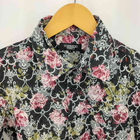 トルネードマート TORNADO MART エンブレム トライバル柄 長袖ドレスシャツ Y2K メンズ JPN:L