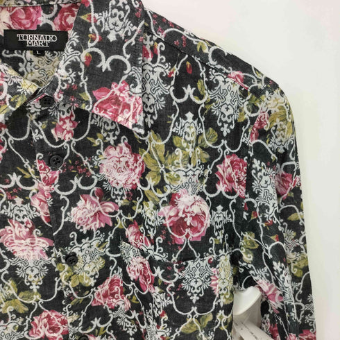 トルネードマート TORNADO MART エンブレム トライバル柄 長袖ドレスシャツ Y2K メンズ JPN:L