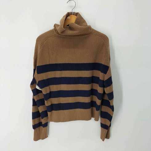 ギャップ Gap ボーダー柄 リングハーフジップ ハイネックコットンニット メンズ import:M