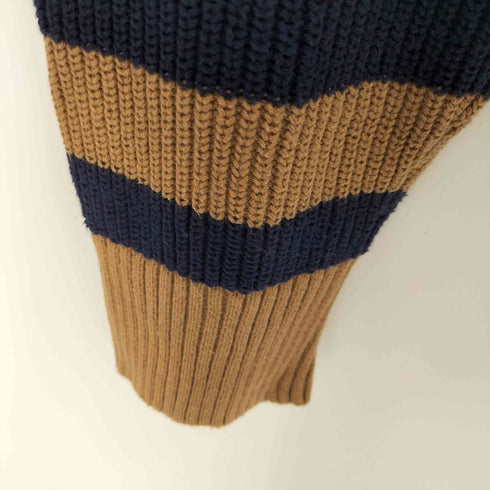 ギャップ Gap ボーダー柄 リングハーフジップ ハイネックコットンニット メンズ import:M