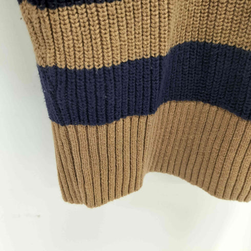 ギャップ Gap ボーダー柄 リングハーフジップ ハイネックコットンニット メンズ import:M