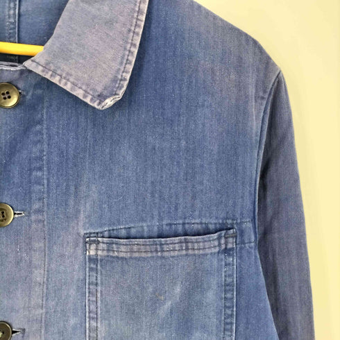 BLUE TWIST ドイツ製 ユーロ フレンチ リペア ヘリンボーン ワーク シャツ ジャケット メンズ EUR:48