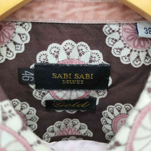 SABI SABI DELUXE フラワー総柄 レギュラーカラー コットン長袖 ドレスシャツ メンズ UK:38
