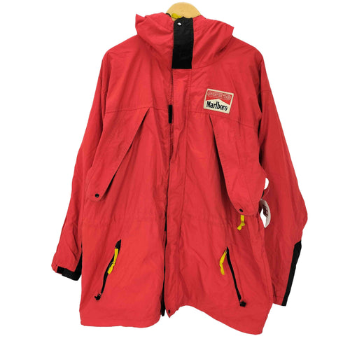 マルボロ Marlboro 90S ロゴ刺繍 裏地メッシュ ナイロン マウンテンパーカー シェルジャケット メンズ FREE