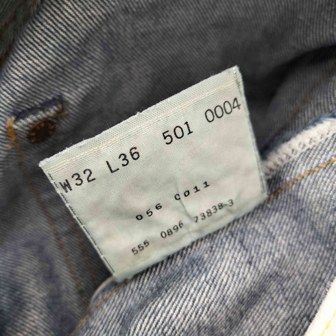 リーバイス Levis 90S 96年8月製 バレンシア工場 ボタン裏555刻印 501×× 復刻 ボタンフライ ストレート デニムパンツ ビックE メンズ W32L36