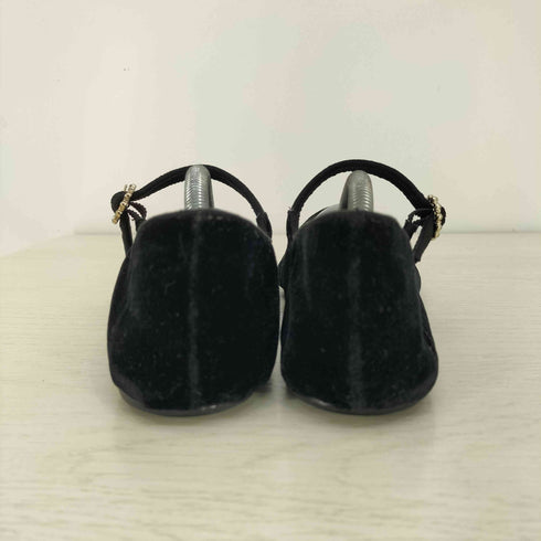 ザラ ZARA アンクルストラップ ベロア メリージェーンシューズ レディース EUR:38