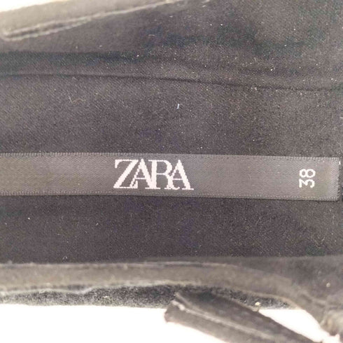ザラ ZARA アンクルストラップ ベロア メリージェーンシューズ レディース EUR:38