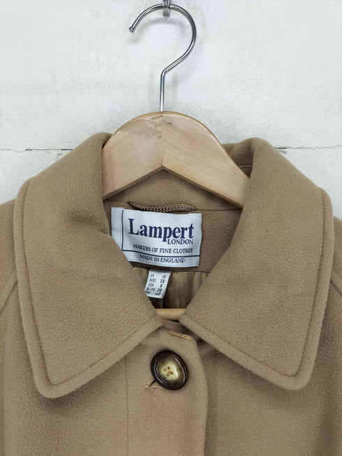 LAMPERT LONDON MADE IN ENGLAND カシミヤ混ステンカラーコート レディース UK 10