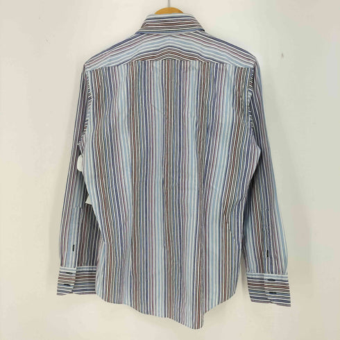 バーバリーブラックレーベル BURBERRY BLACK LABEL ロゴ刺繍 マルチカラーストライプ ボタンダウンシャツ メンズ 2