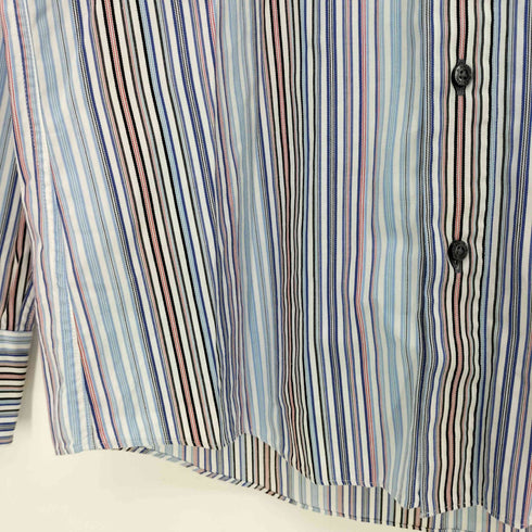 バーバリーブラックレーベル BURBERRY BLACK LABEL ロゴ刺繍 マルチカラーストライプ ボタンダウンシャツ メンズ 2