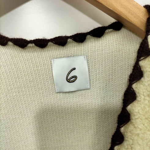 ロクビューティーアンドユースユナイテッドアローズ 6 BEAUTY & YOUTH UNITED ARROWS BOA SHELL STICH CARDIGAN レディース