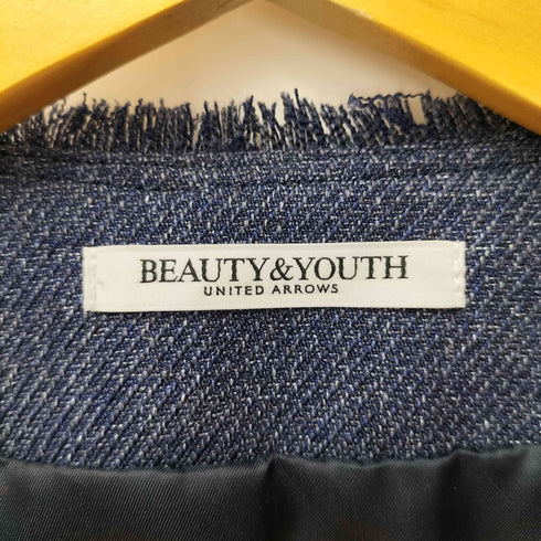 ビューティーアンドユースユナイテッドアローズ BEAUTY & YOUTH UNITED ARROWS デニムライクツイードフリンジ ジャケット + パンツ セットアップ レディース 上下共に:M