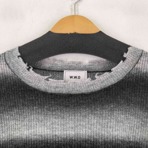 フーズフーギャラリー W.W.G ダメージ加工ボーダーニット レディース