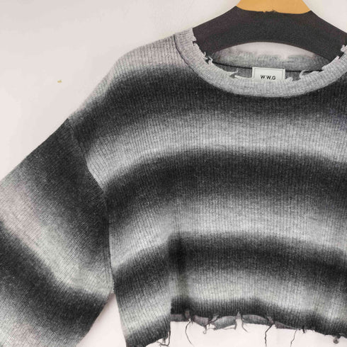 フーズフーギャラリー W.W.G ダメージ加工ボーダーニット レディース