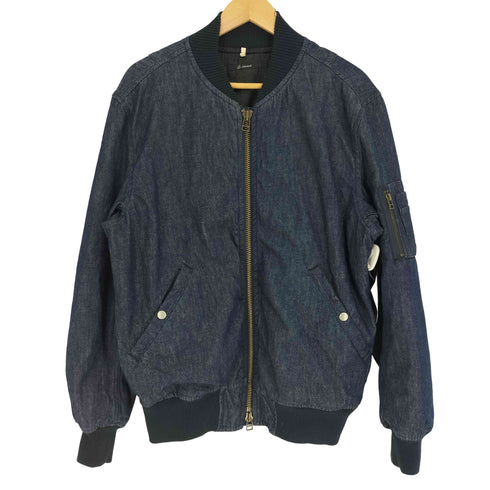 Jonbull ジョンブル 裏地波打キルティング ダブルジップ ジップアップ デニム ブルゾン メンズ  L