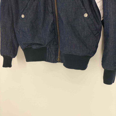 Jonbull ジョンブル 裏地波打キルティング ダブルジップ ジップアップ デニム ブルゾン メンズ  L