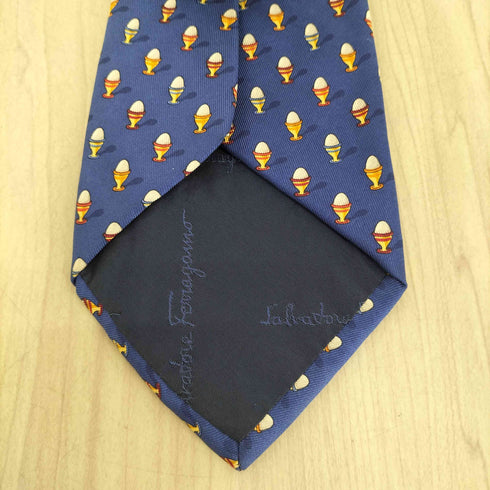 サルヴァトーレフェラガモ Salvatore Ferragamo イラストデザインシルクネクタイ メンズ