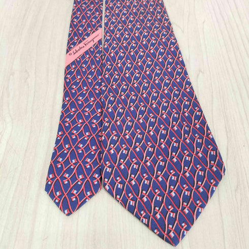 サルヴァトーレフェラガモ Salvatore Ferragamo 総柄シルクネクタイ メンズ