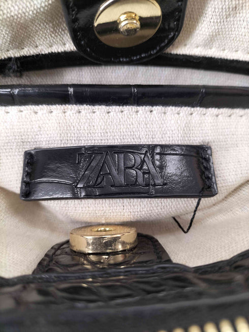 ザラ ZARA クロコ型押しトートバッグ レディース