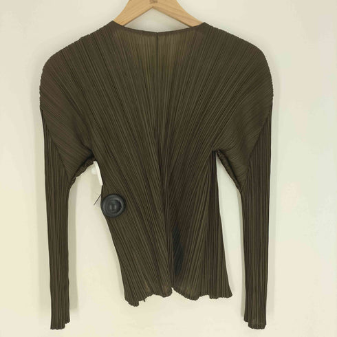 プリーツプリーズイッセイミヤケ PLEATS PLEASE ISSEY MIYAKE プリーツ ボタンレス カーディガン レディース JPN:3