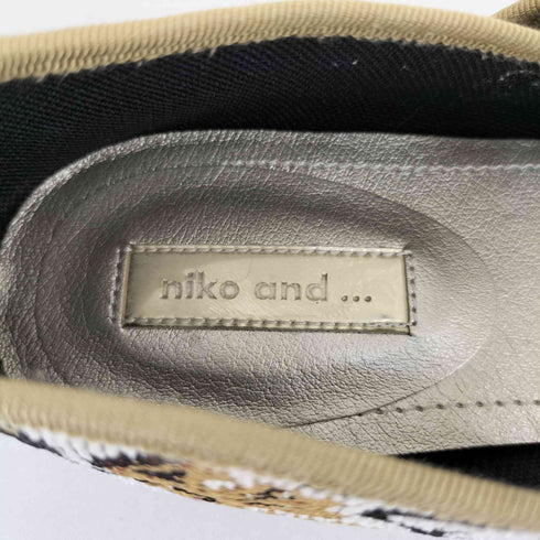 ニコアンド niko and... ジャガード スクエア パンプス レディース L