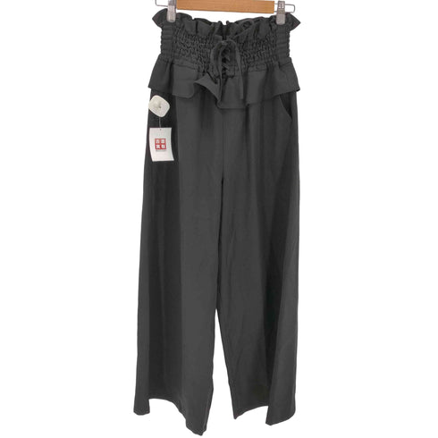 ナイスクラップ NICE CLAUP コルセットギャザーワイドパンツ レディース