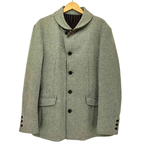 タケオキクチ TAKEO KIKUCHI チンストラップ ショールカラー ウール ステンカラーコート メンズ