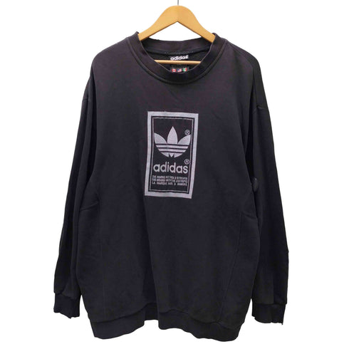 アディダス adidas 80-90S 万国旗 刺繍タグ センター トレフォイルロゴ 刺繍 スウェット トレーナー メンズ import:L